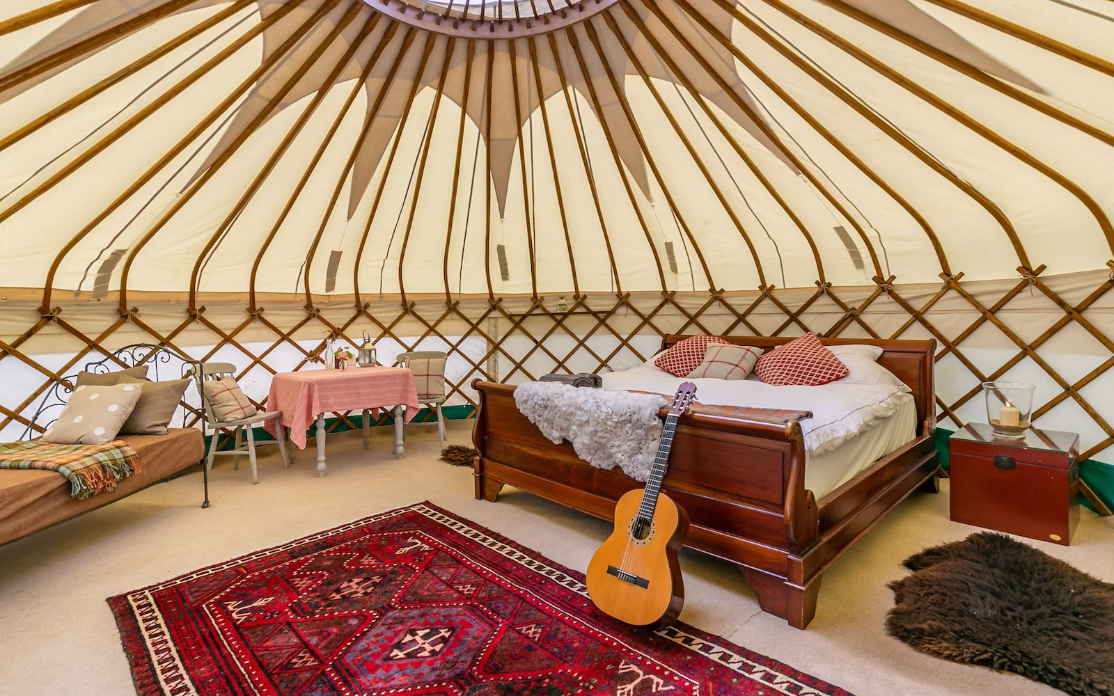 Great Links yurt at Borough Farm, Devon