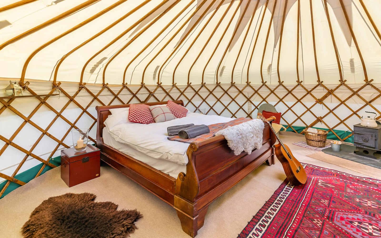 Great Links yurt at Borough Farm, Devon