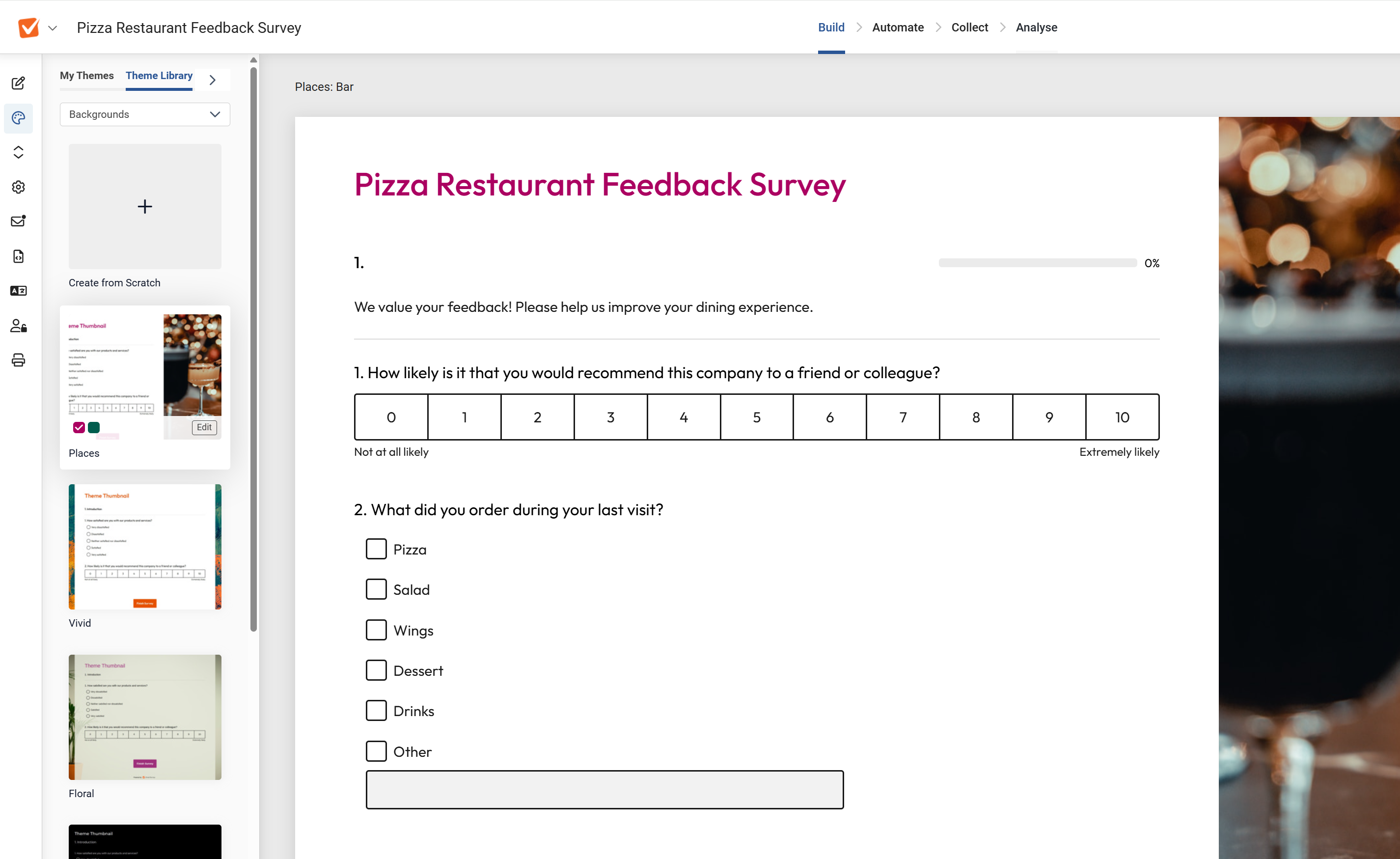 Image showing the Theme Library tool