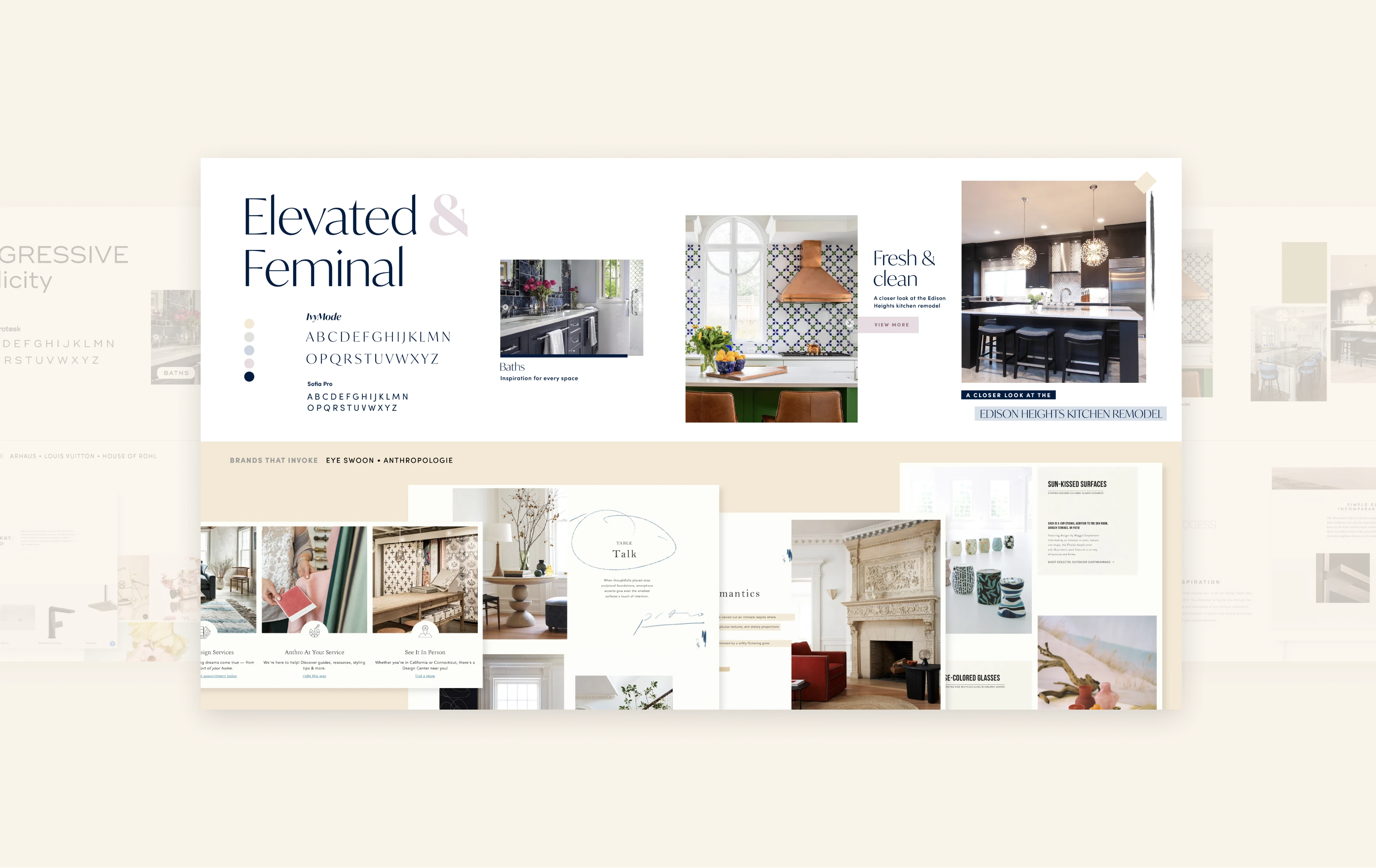 Examples of website design styles and elements