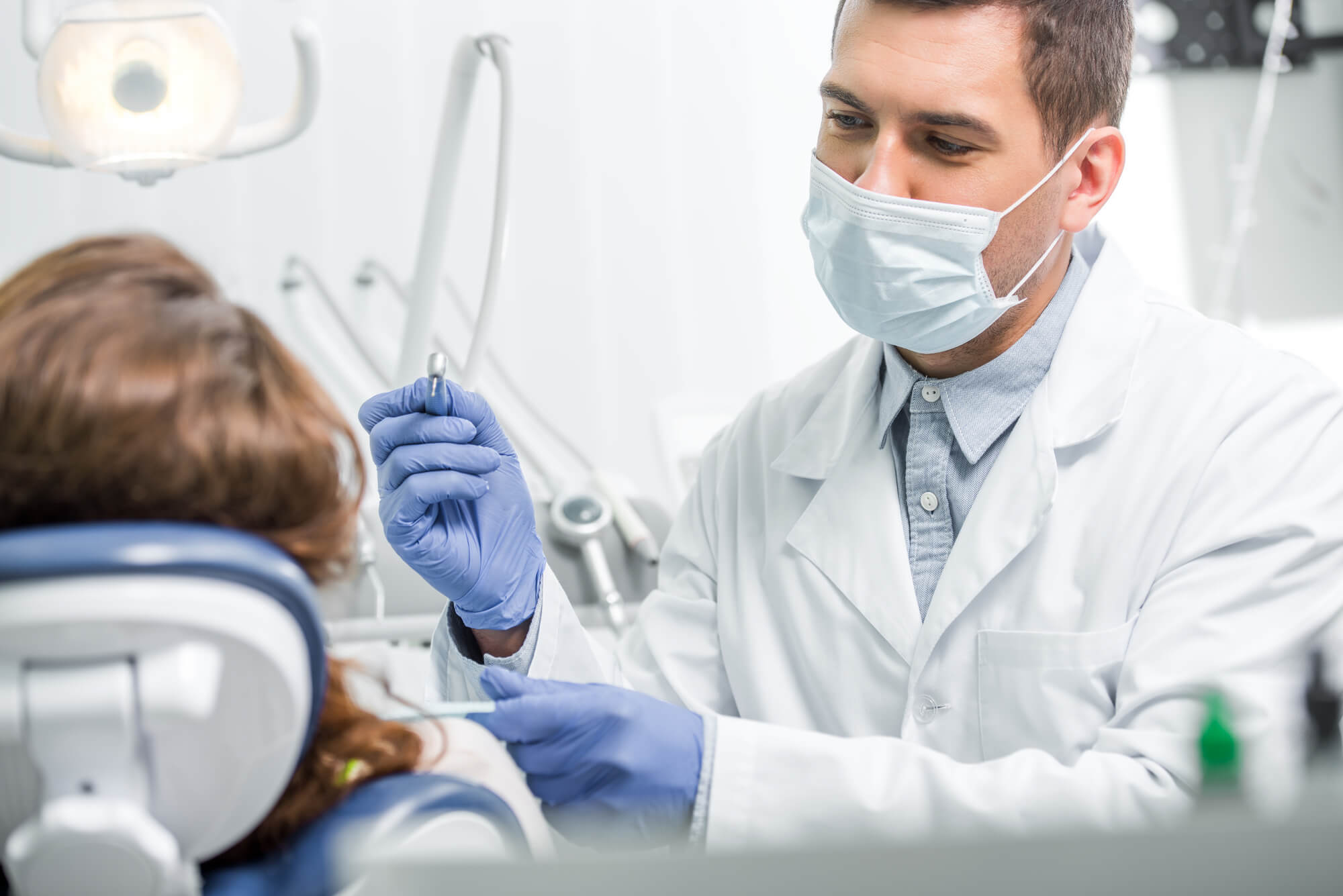 woman at dentist before sedation dentistry Pompano Beach