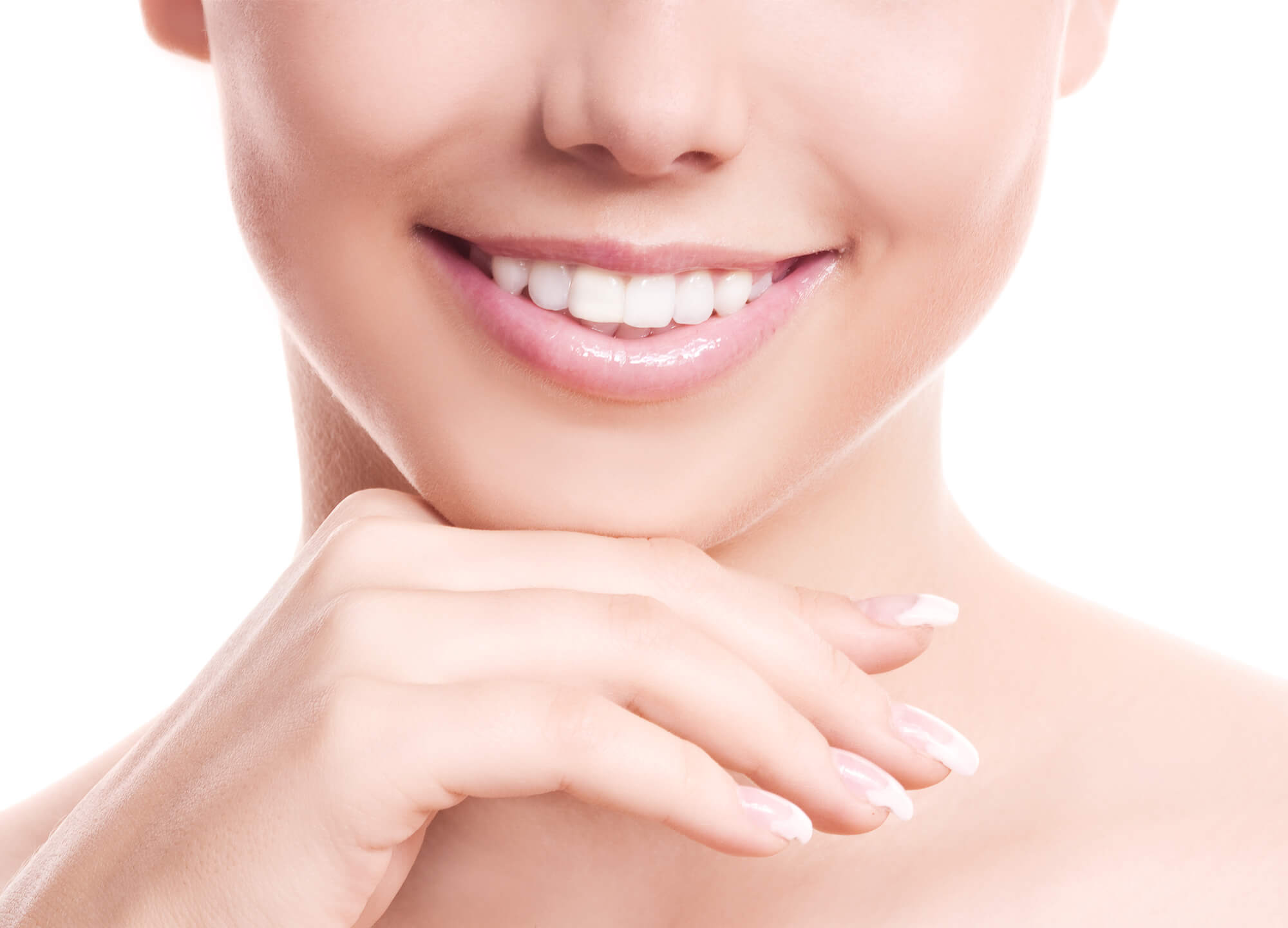 woman smiling and showing her new smile after Teeth Whitening Pompano Beach