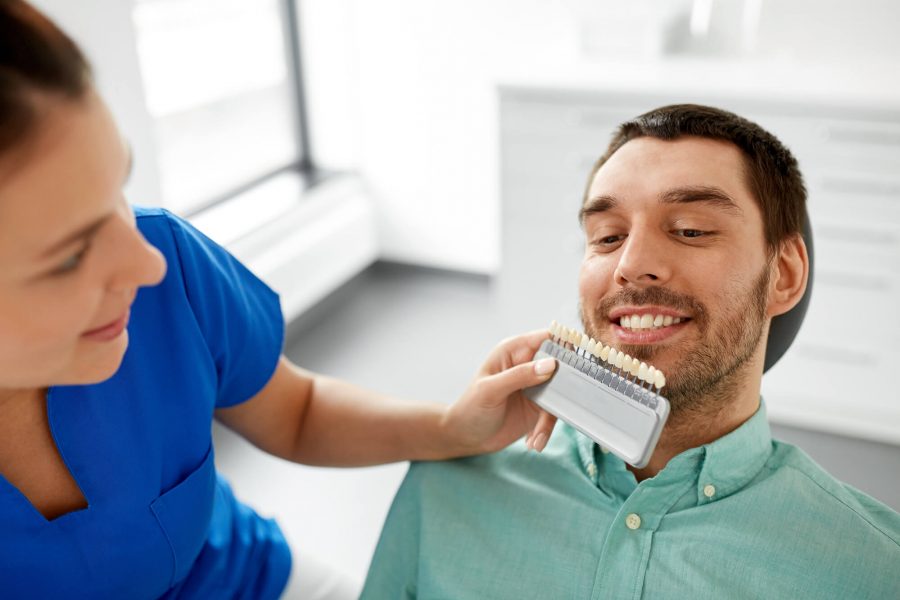 Patient getting ready for Teeth Whitening in Pompano Beach 