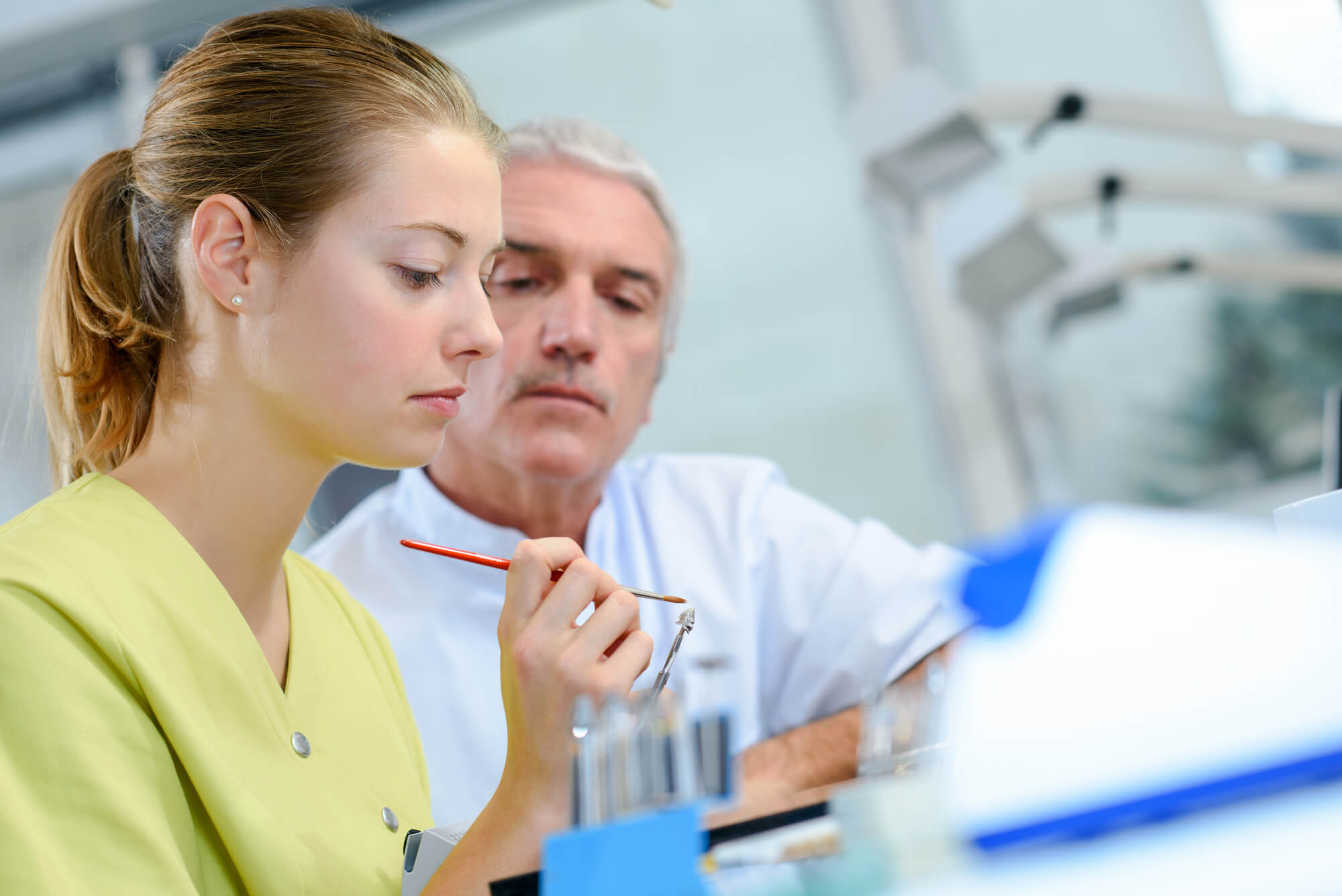 prosthodontists in Pompano Beach work on a dental appliance