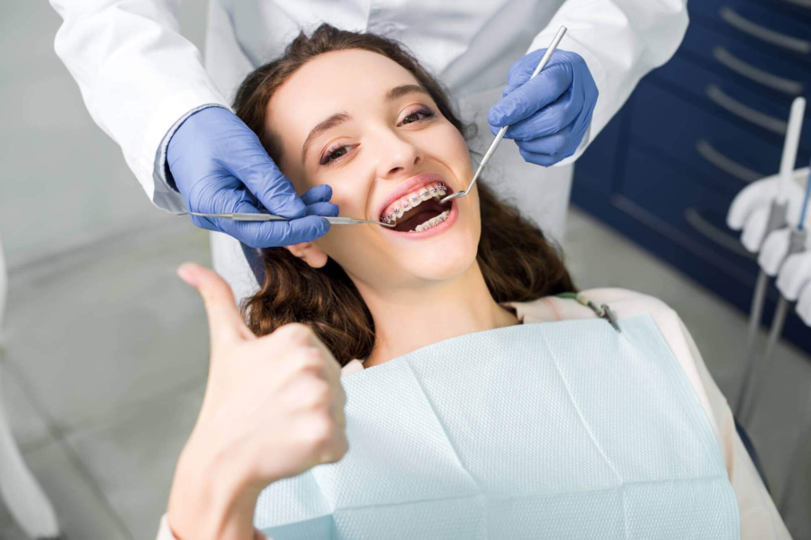 A patient happy with braces in Pompano Beach
