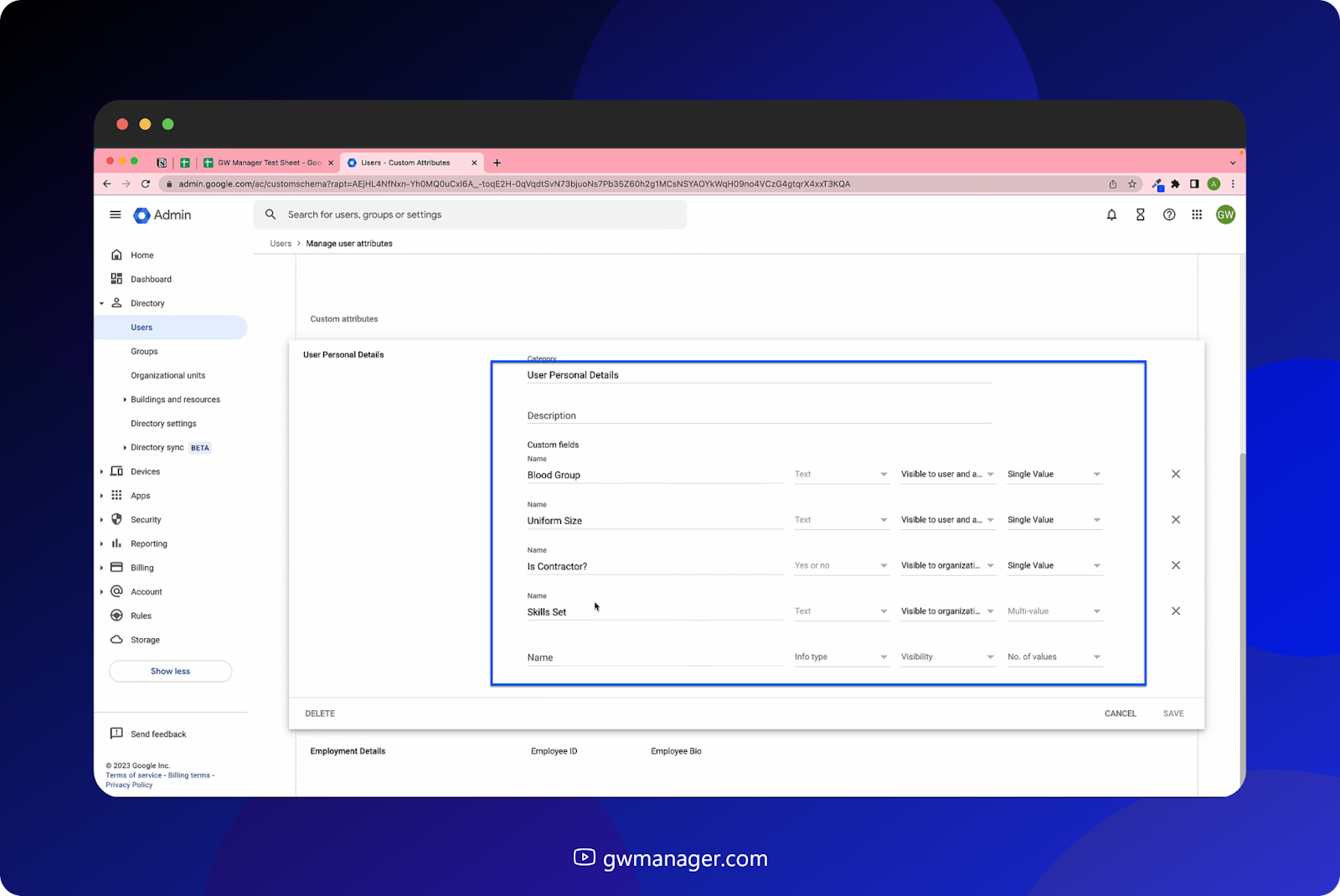 In Personal details we see the custom field names as we proposed and also the values.