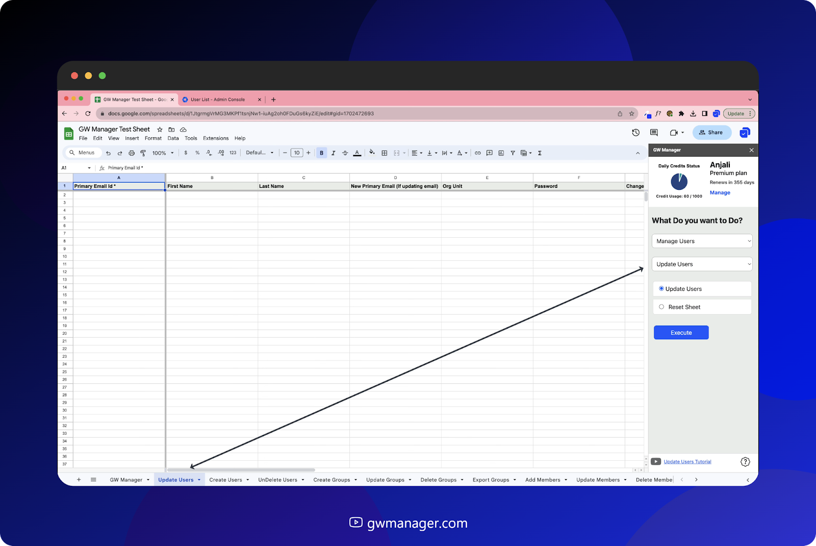 GW Manager provides you with a multitude of options. Simply choose your targeted module