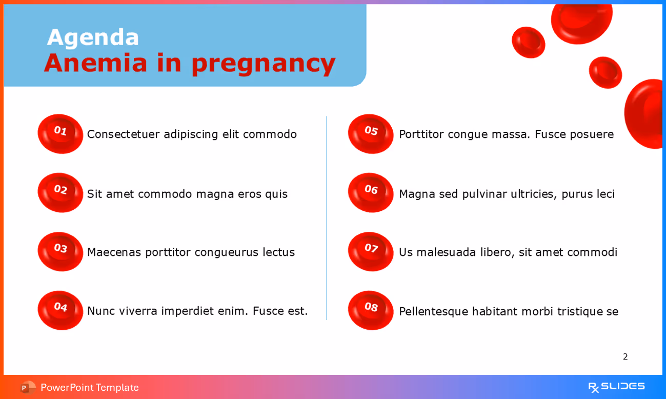 Anemia in Pregnancy Presentation Agenda
