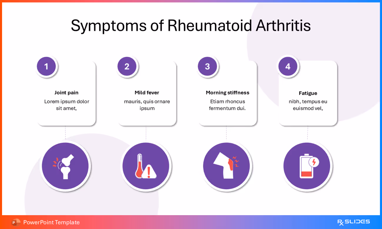 Rheumatoid Arthritis Symptoms – Rounded Infographic