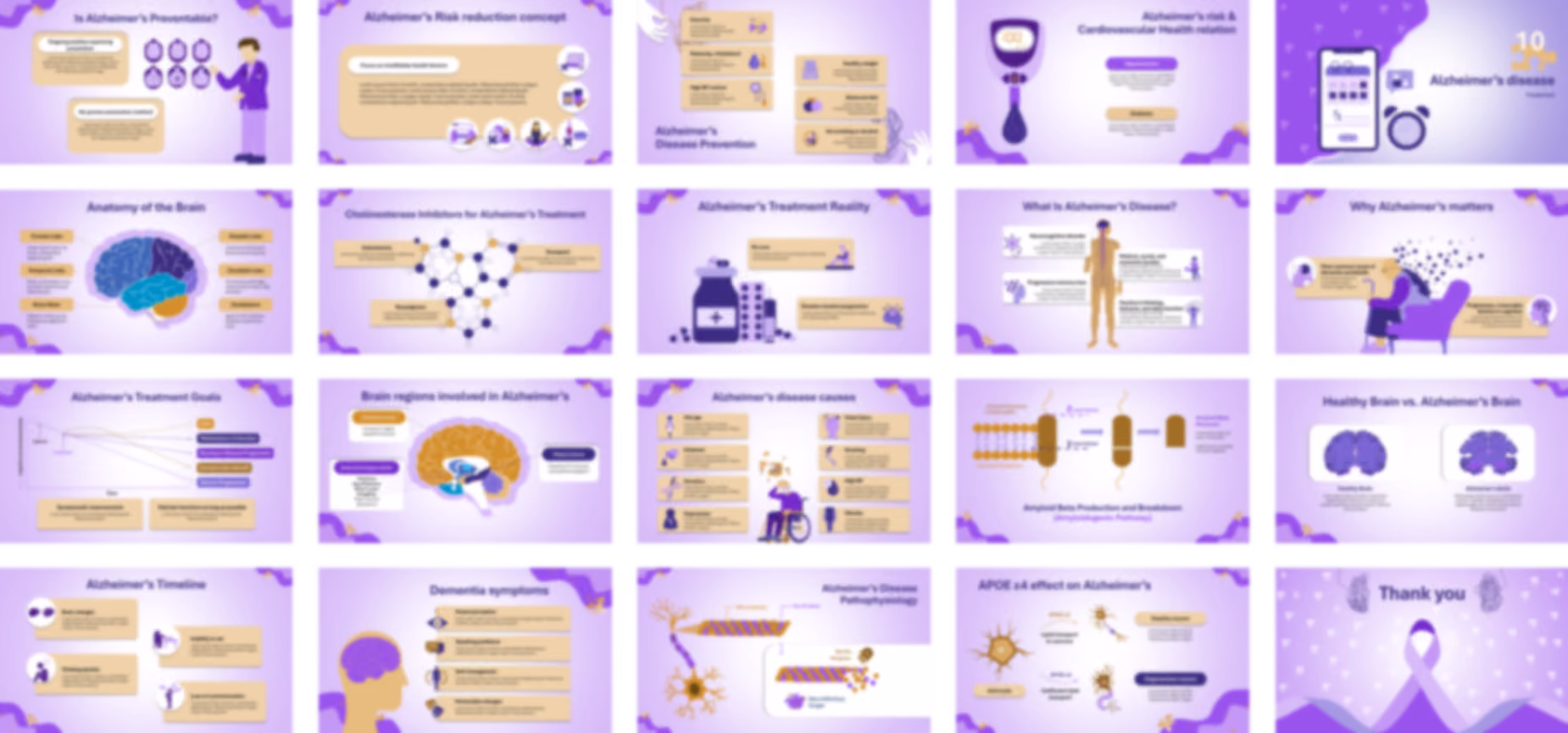 Alzheimer's Disease PowerPoint template design preview