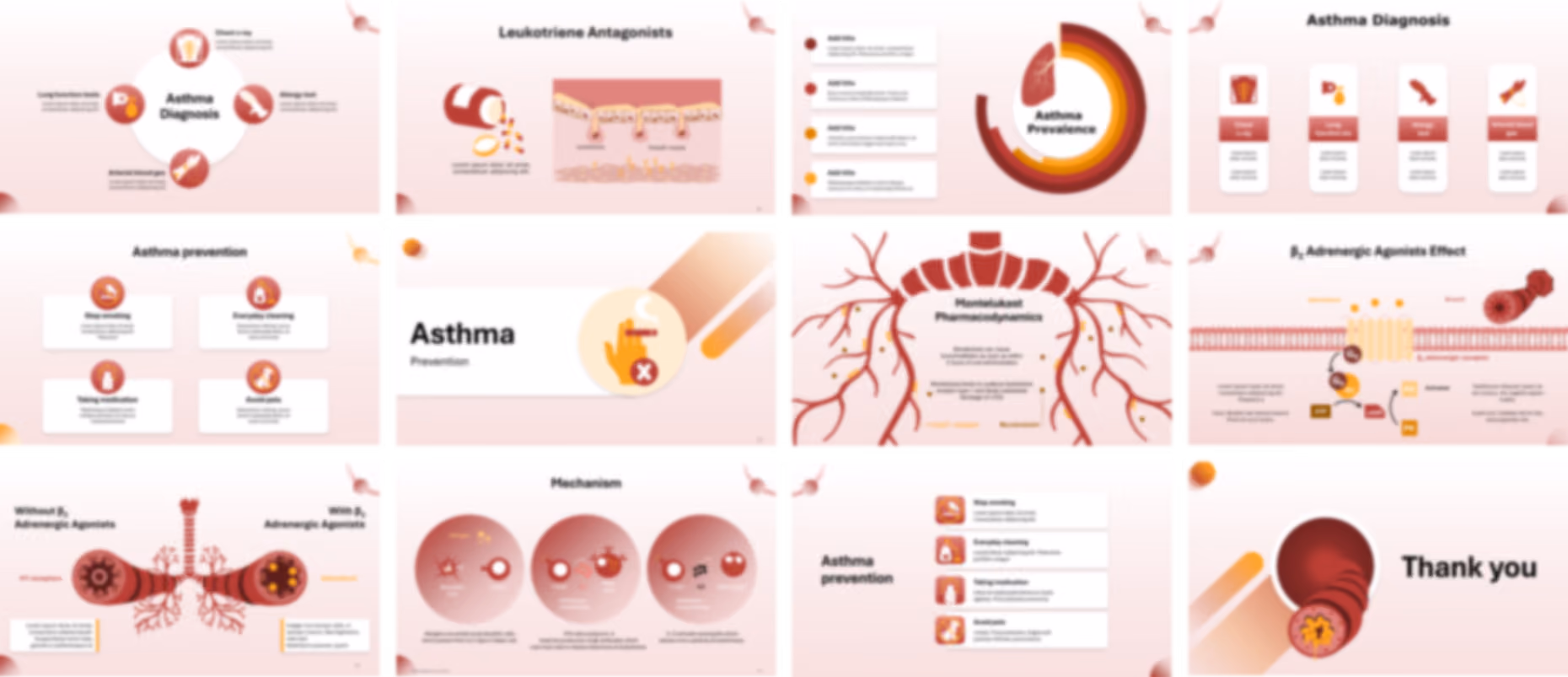 Asthma PowerPoint template design preview