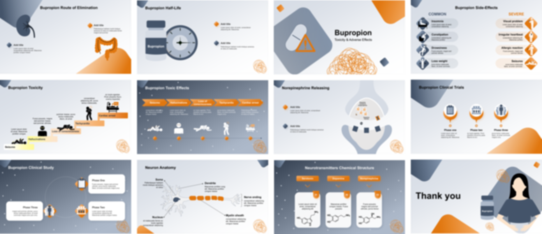 Bupropion PowerPoint template design preview
