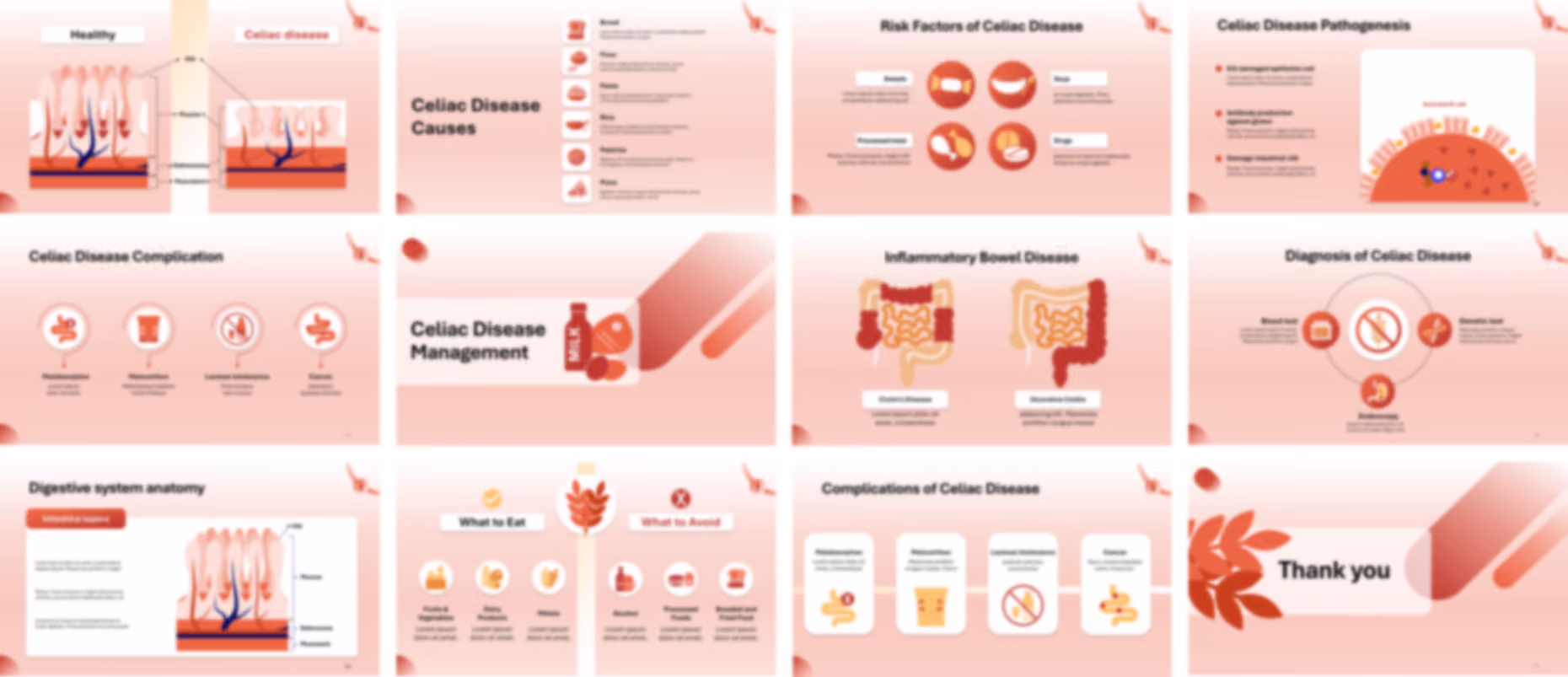 Celiac Disease PowerPoint template design preview