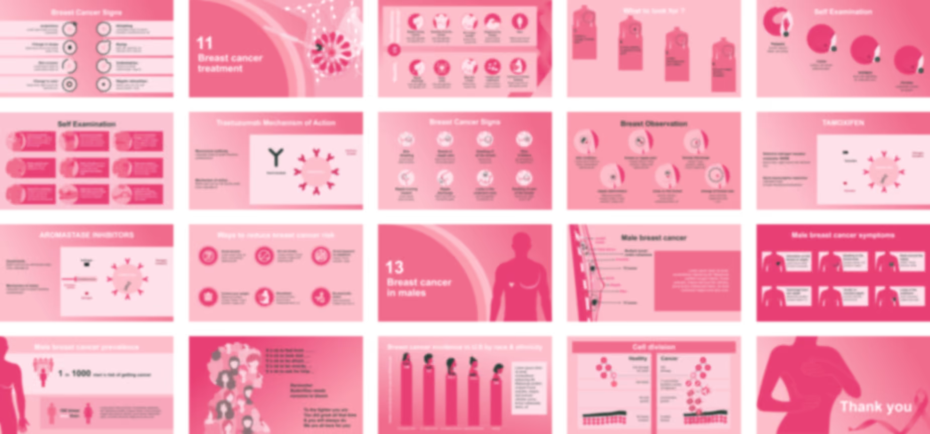 Breast Cancer PowerPoint template design preview