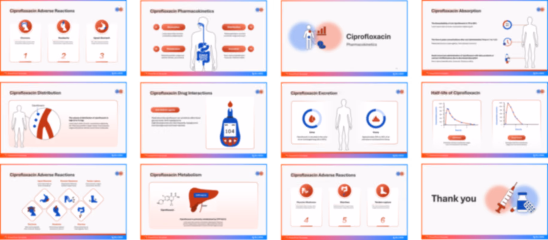Ciprofloxacin PowerPoint template design preview