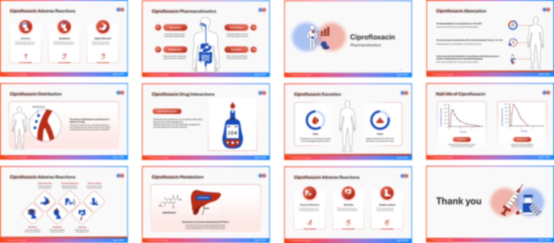 Ciprofloxacin PowerPoint template design preview
