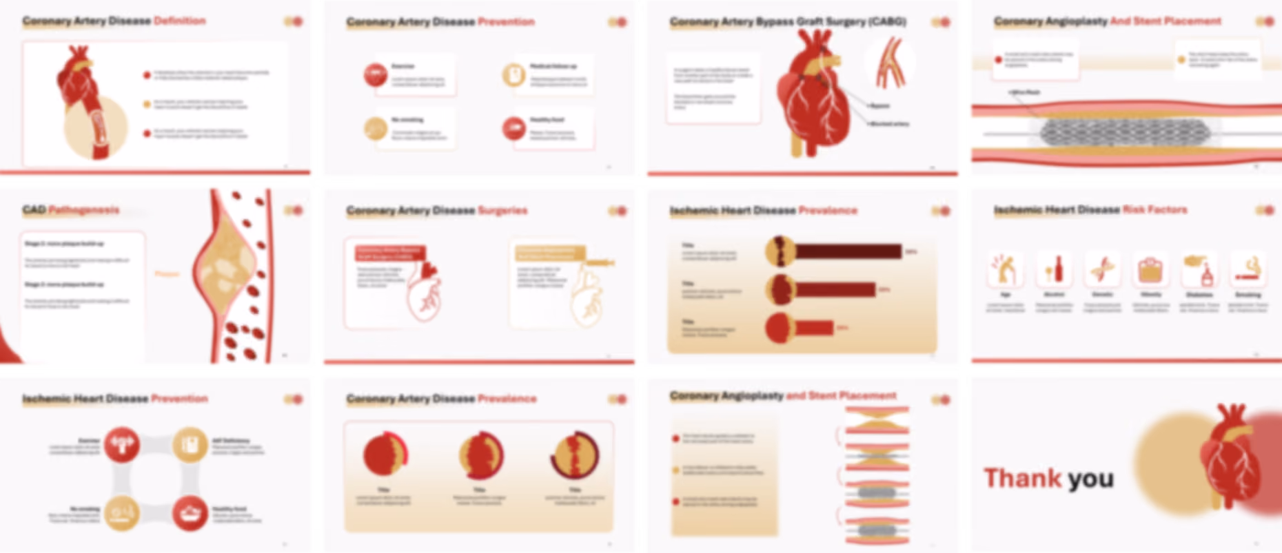 Coronary Artery Disease PowerPoint template design preview