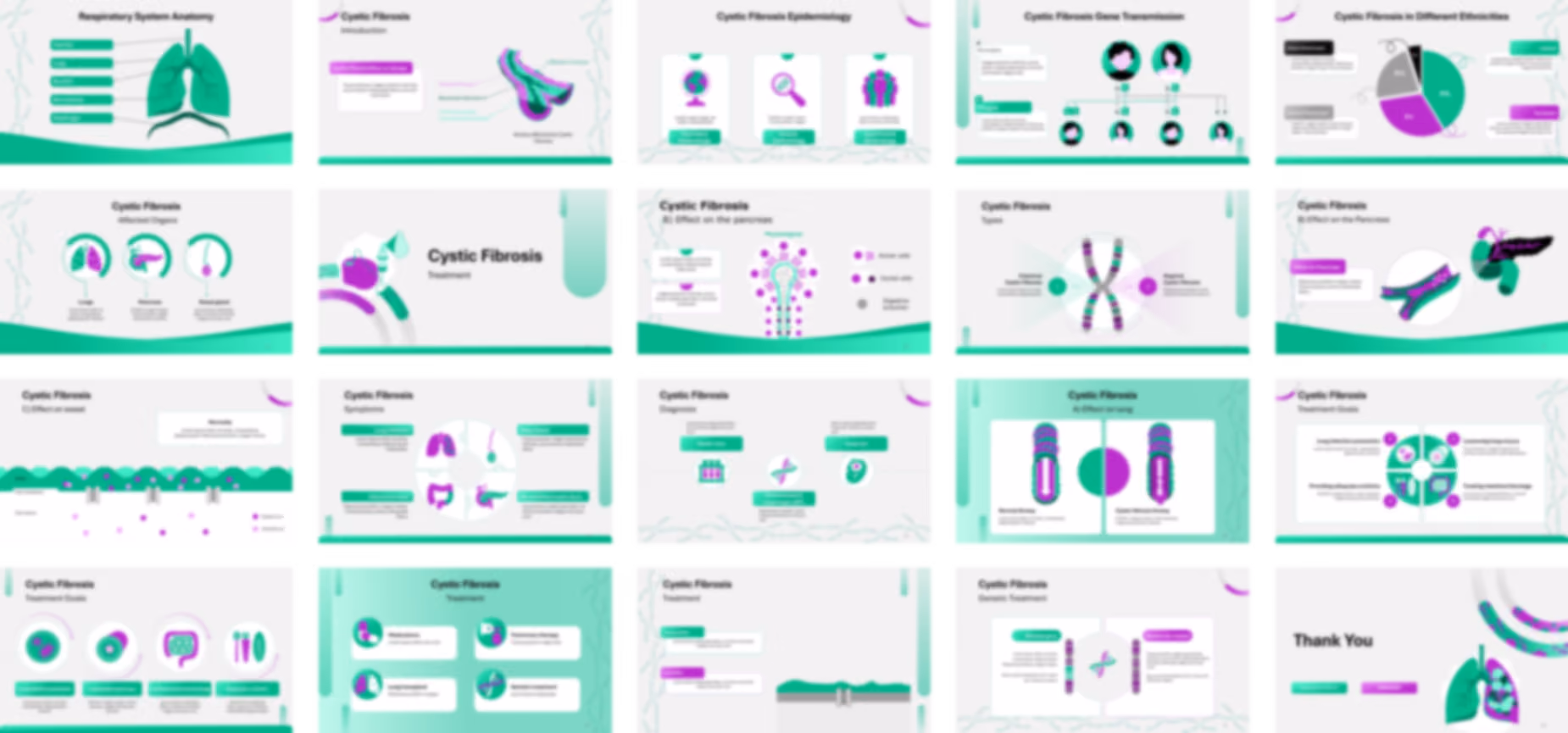 Cystic Fibrosis PowerPoint template design preview