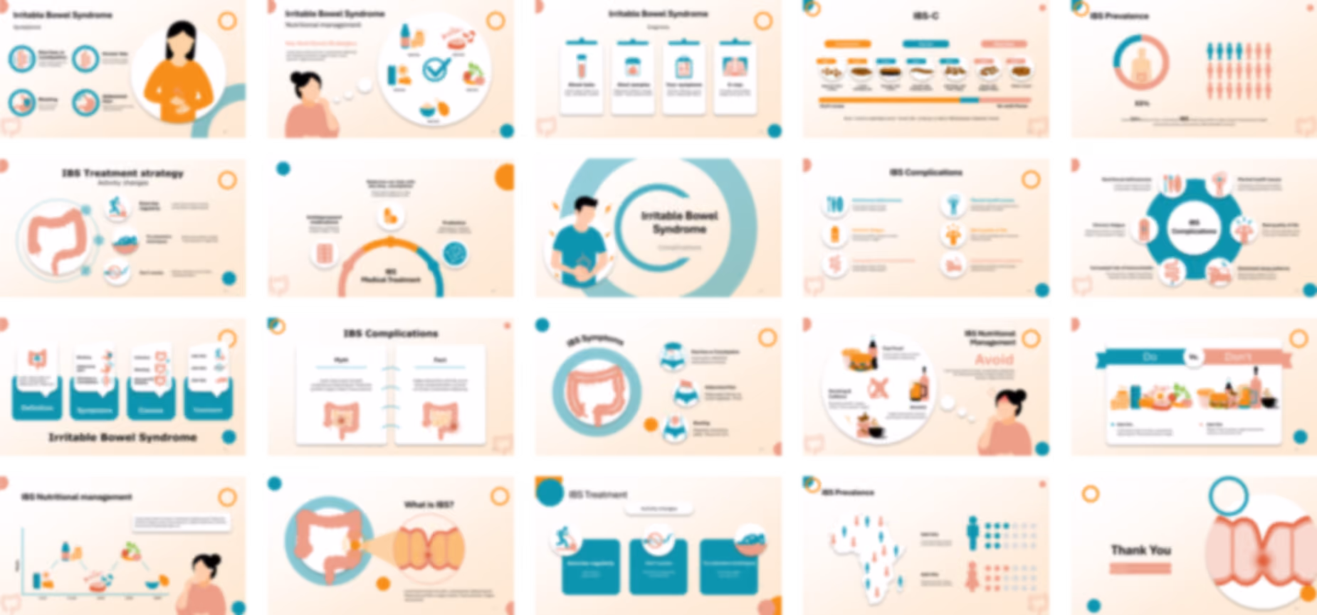 Irritable Bowel Syndrome (IBS) PowerPoint template design preview