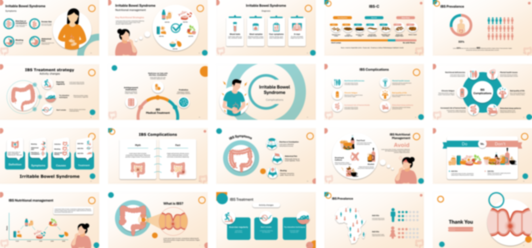 Irritable Bowel Syndrome (IBS) PowerPoint template design preview