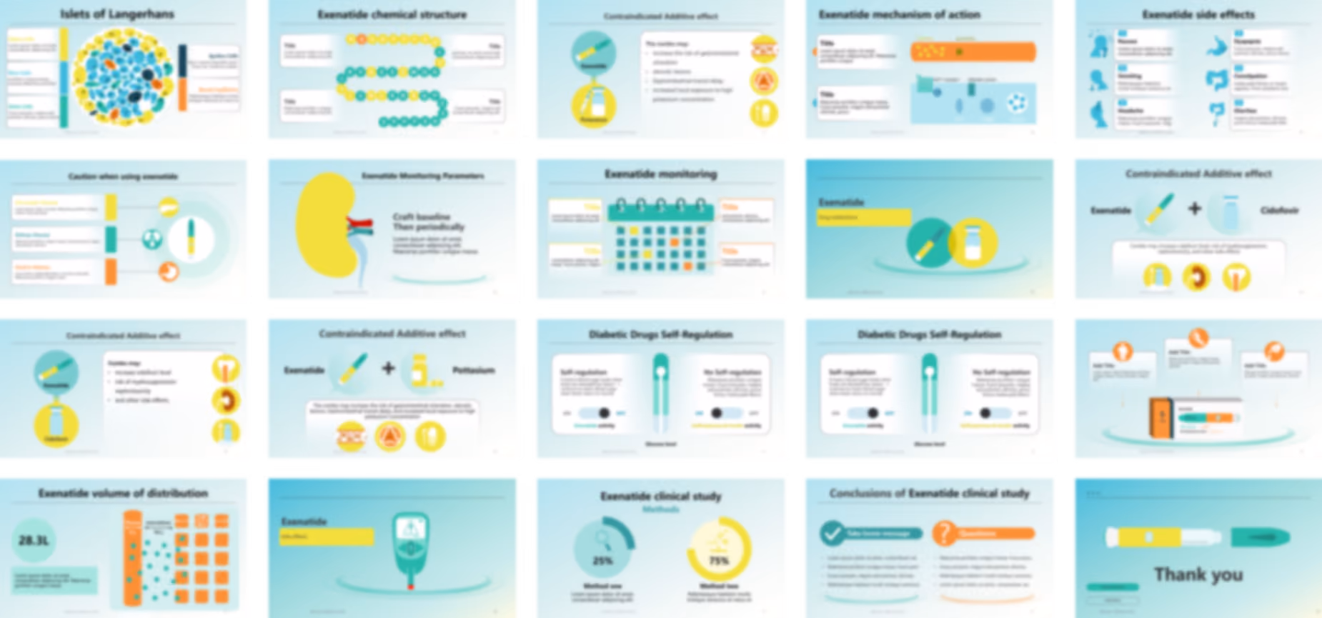 Exenatide PowerPoint template design preview