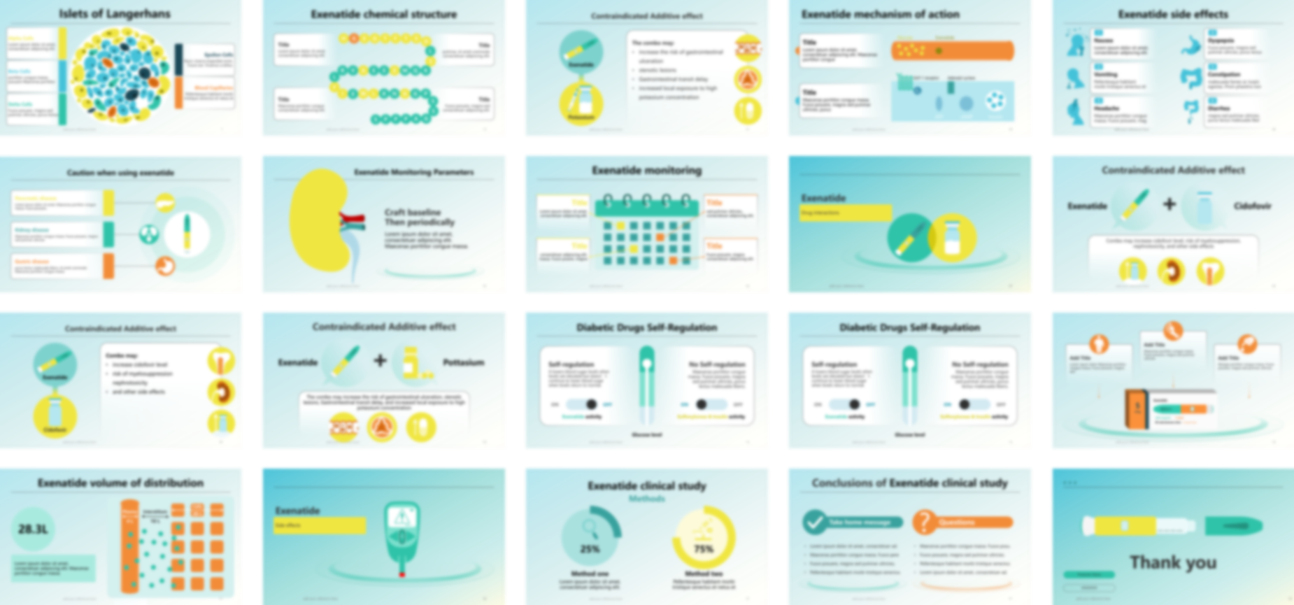 Exenatide PowerPoint template design preview