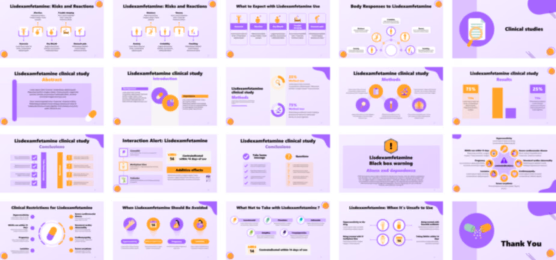 Lisdexamfetamine PowerPoint template design preview