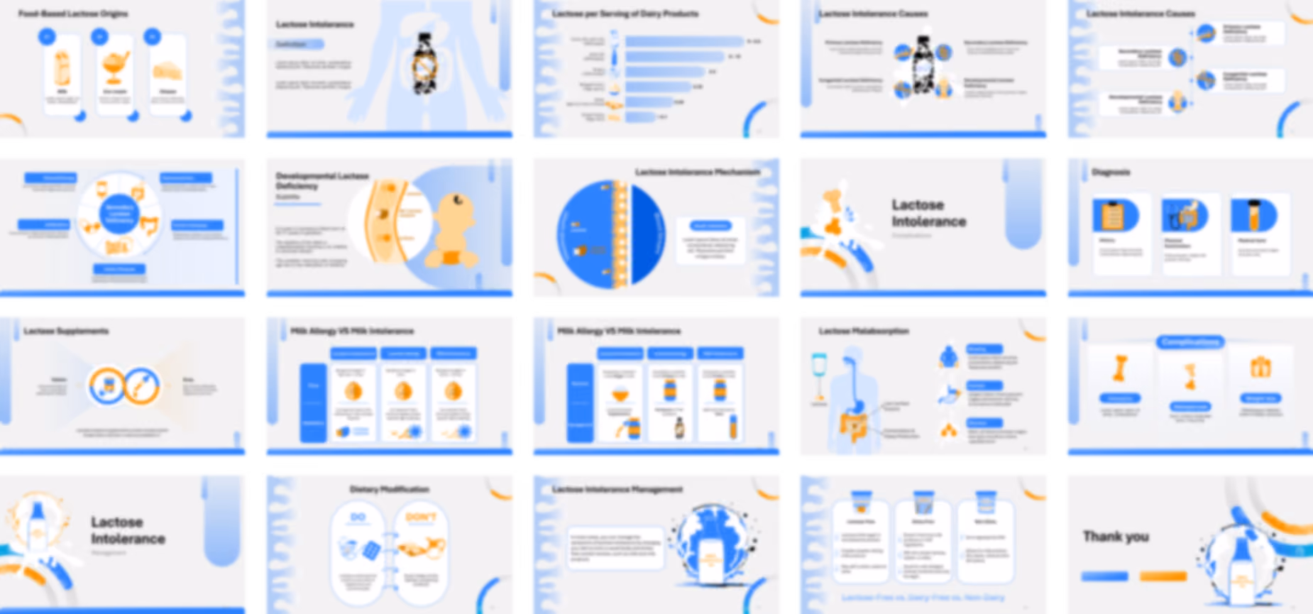 Lactose Intolerance PowerPoint template design preview