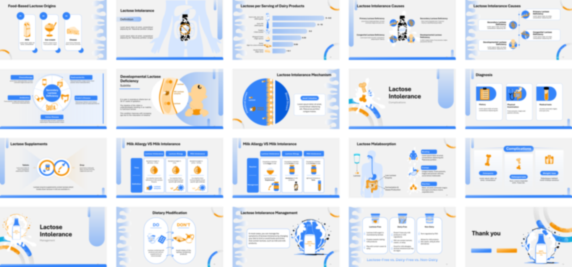 Lactose Intolerance PowerPoint template design preview