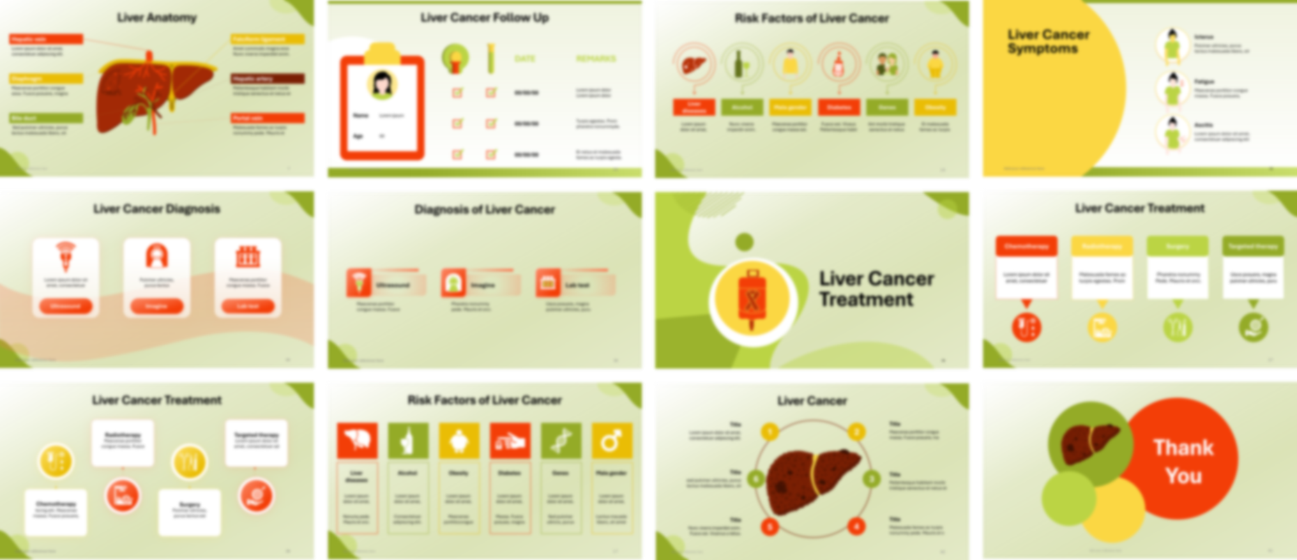Liver Cancer PPT template design preview
