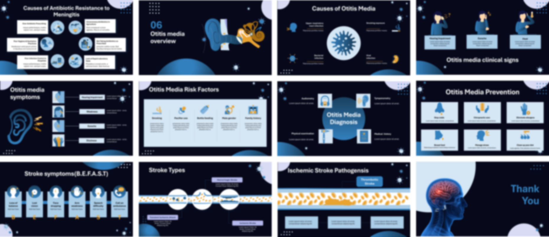 Meningitis PowerPoint template design preview