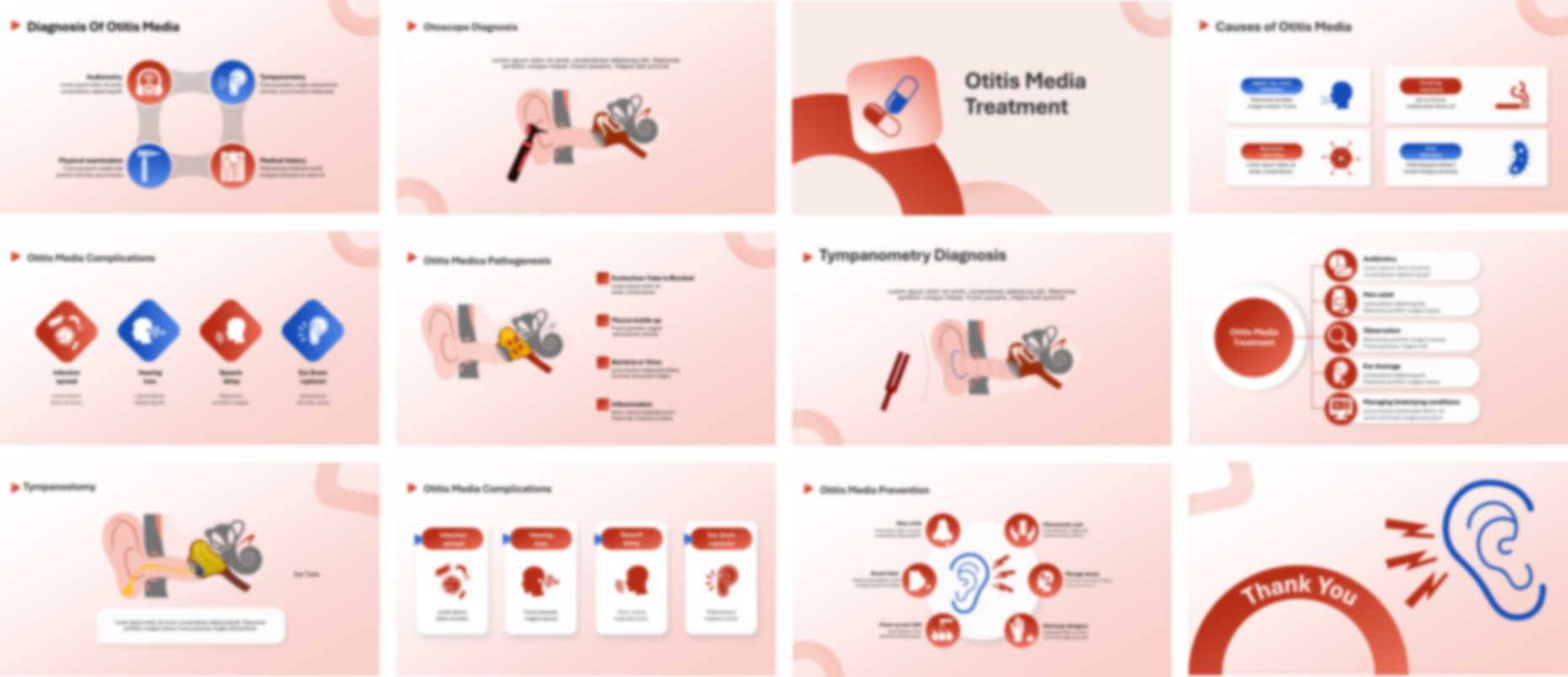 Otitis Media PowerPoint template design preview