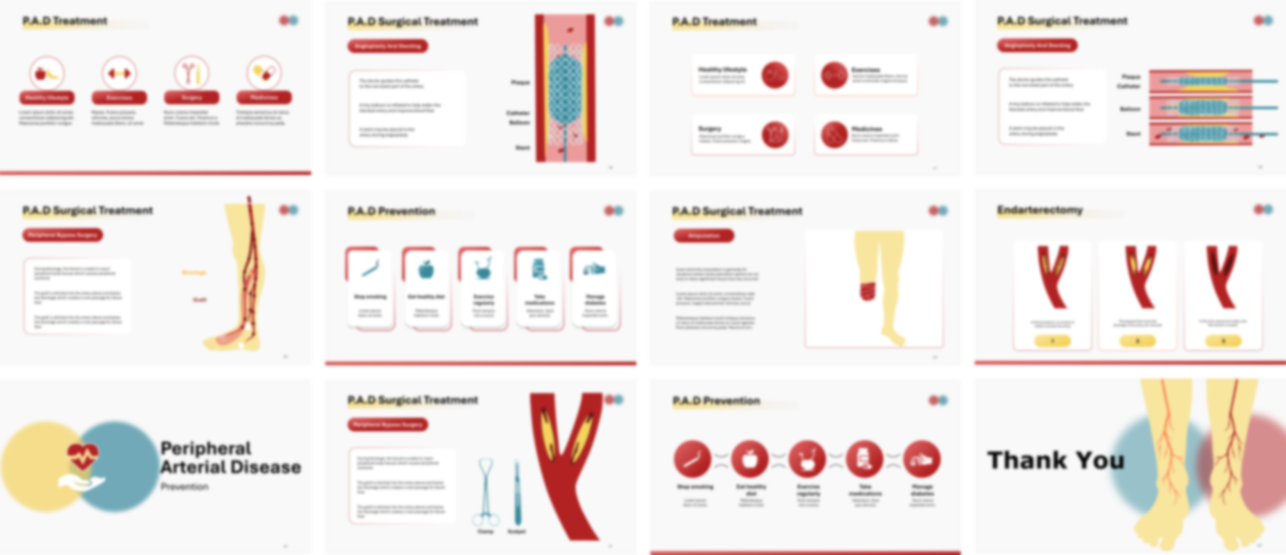 Peripheral Arterial Disease PPT template design preview