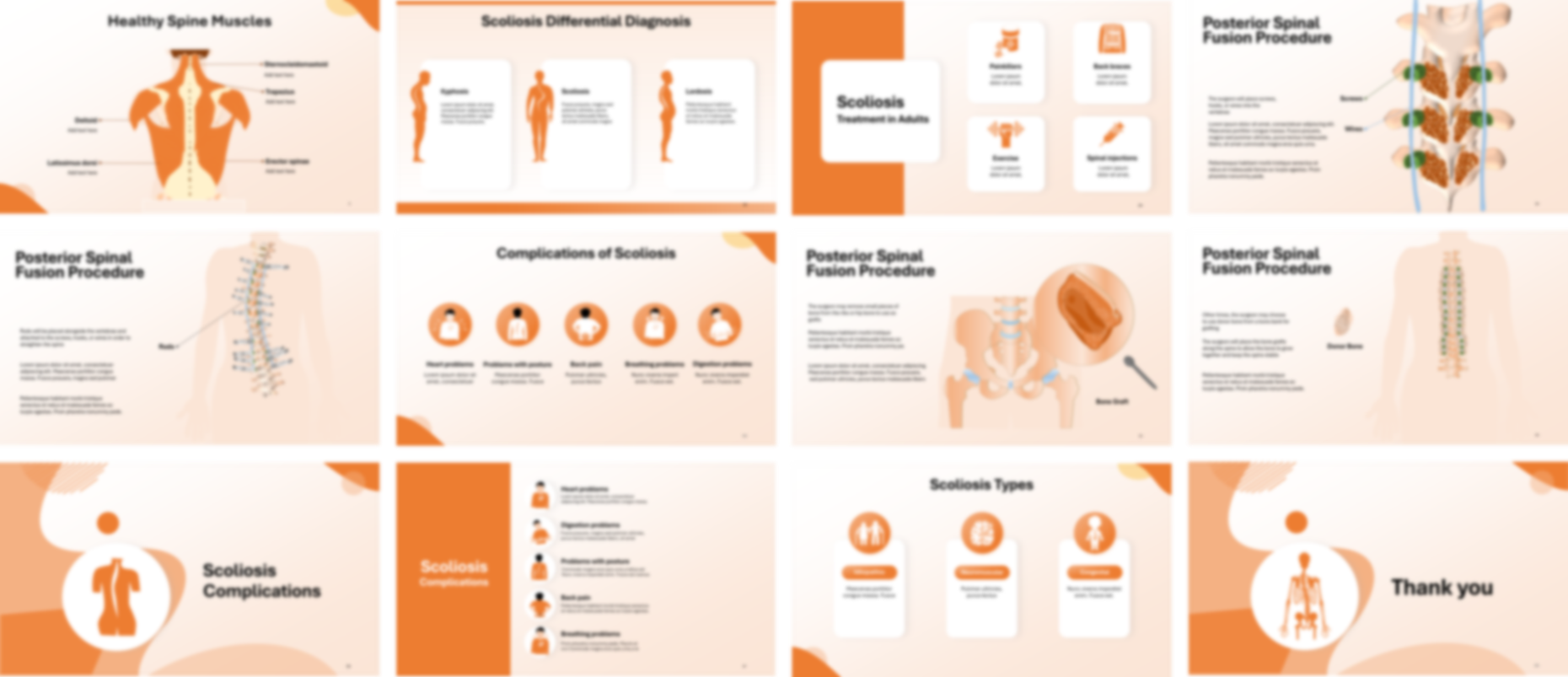 Scoliosis PowerPoint template design preview
