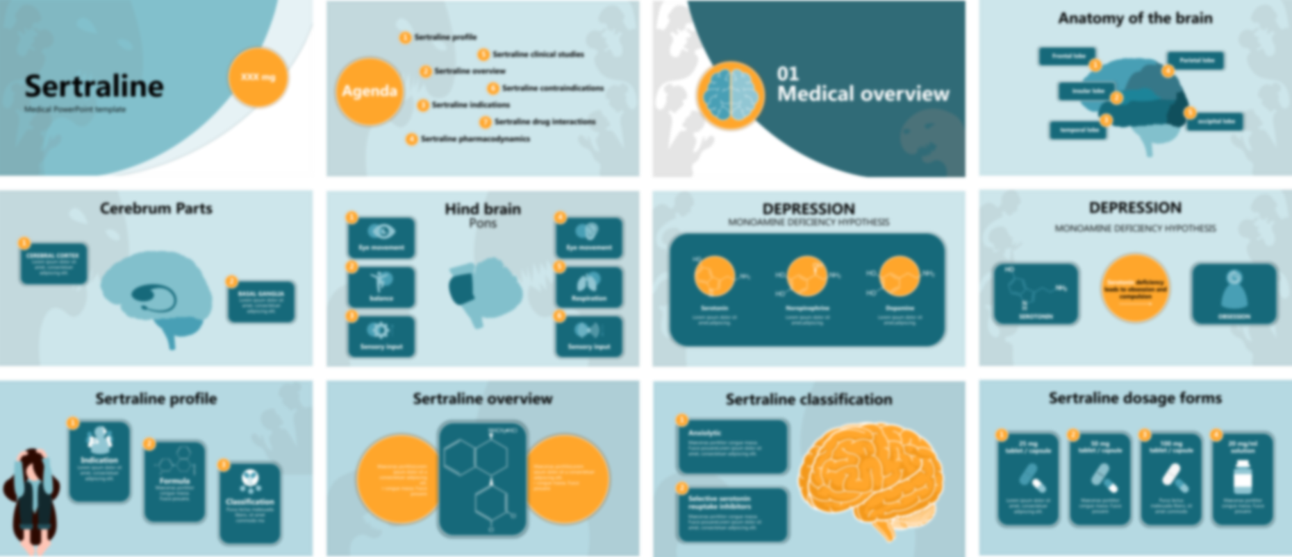 Sertraline PowerPoint Template slide preview