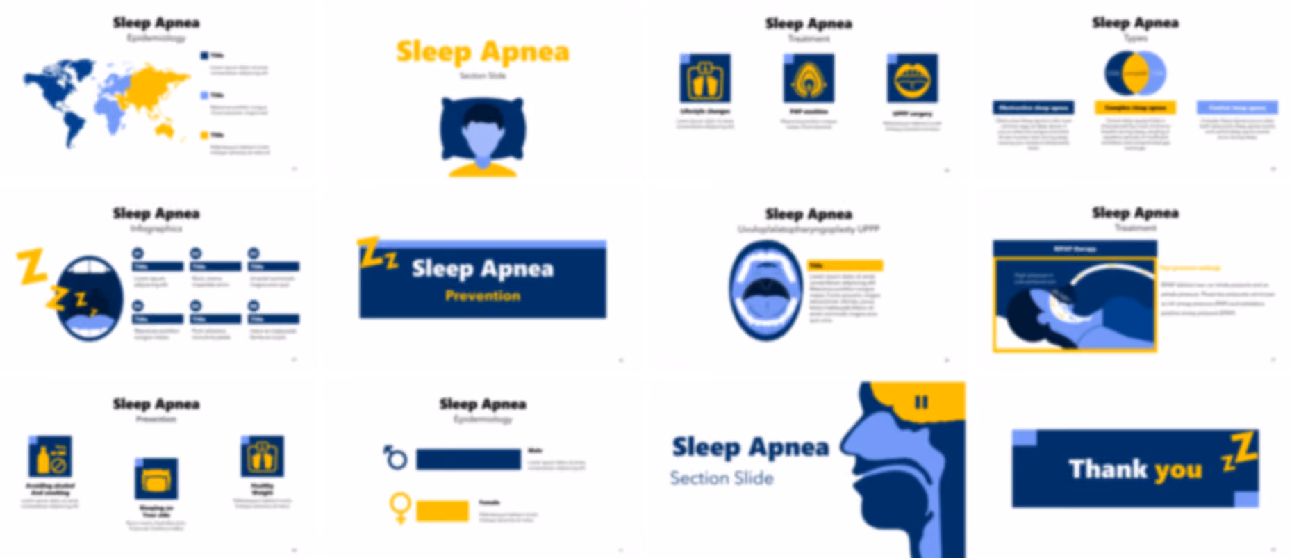 Sleep Apnea PowerPoint template design preview