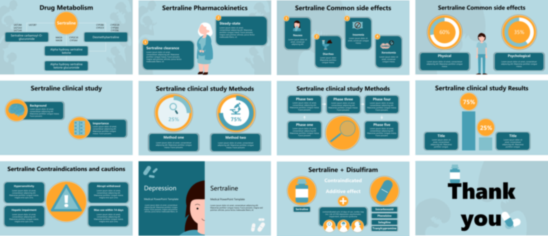 Sertraline PowerPoint template design preview