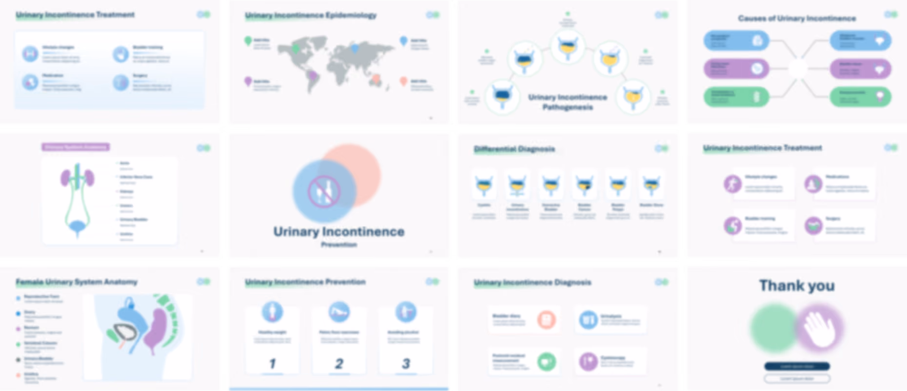 Urinary Incontinence PowerPoint template design preview