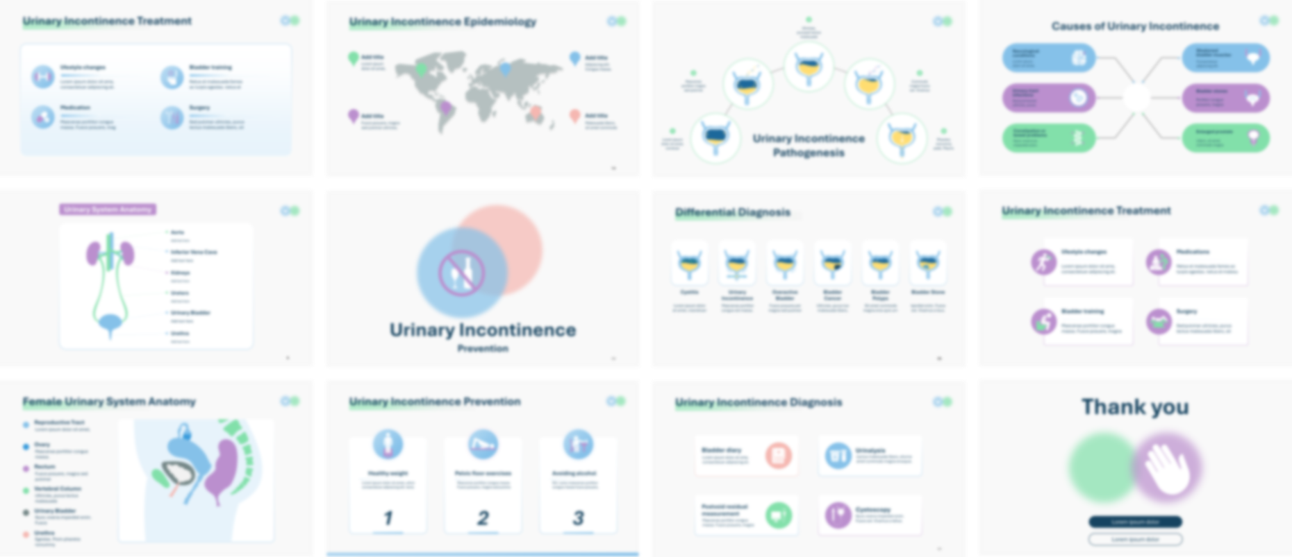 Urinary Incontinence PowerPoint template design preview