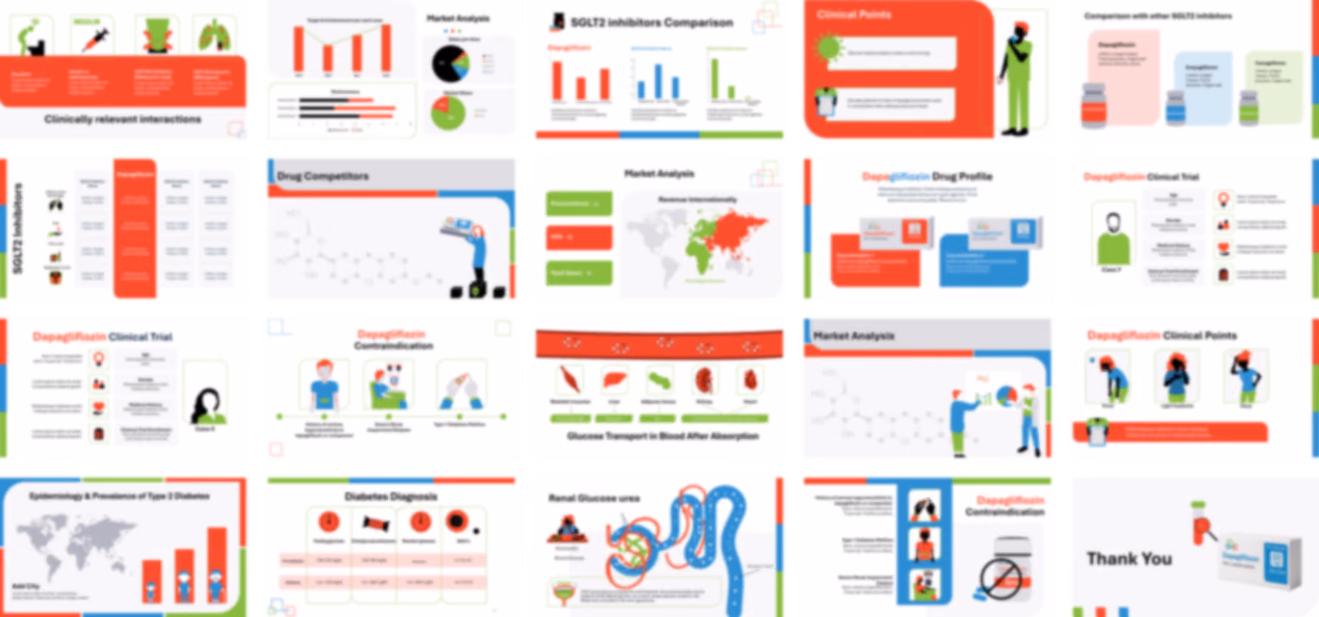 Dapagliflozin PowerPoint template design preview