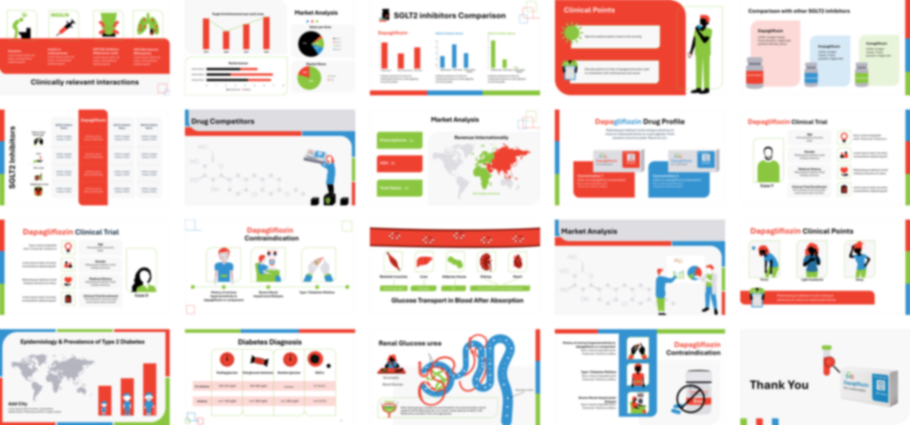 Dapagliflozin PowerPoint template design preview