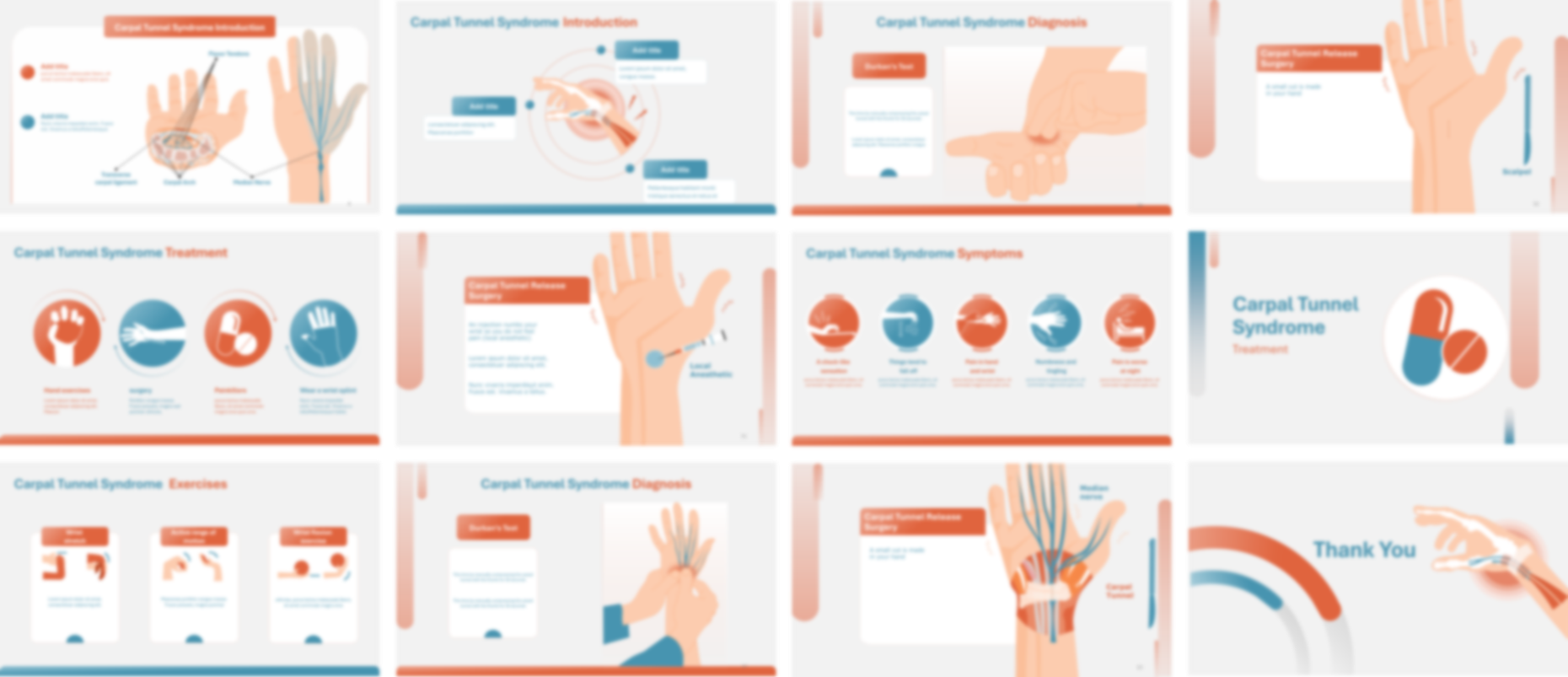 Carpal Tunnel Syndrome PowerPoint template design preview