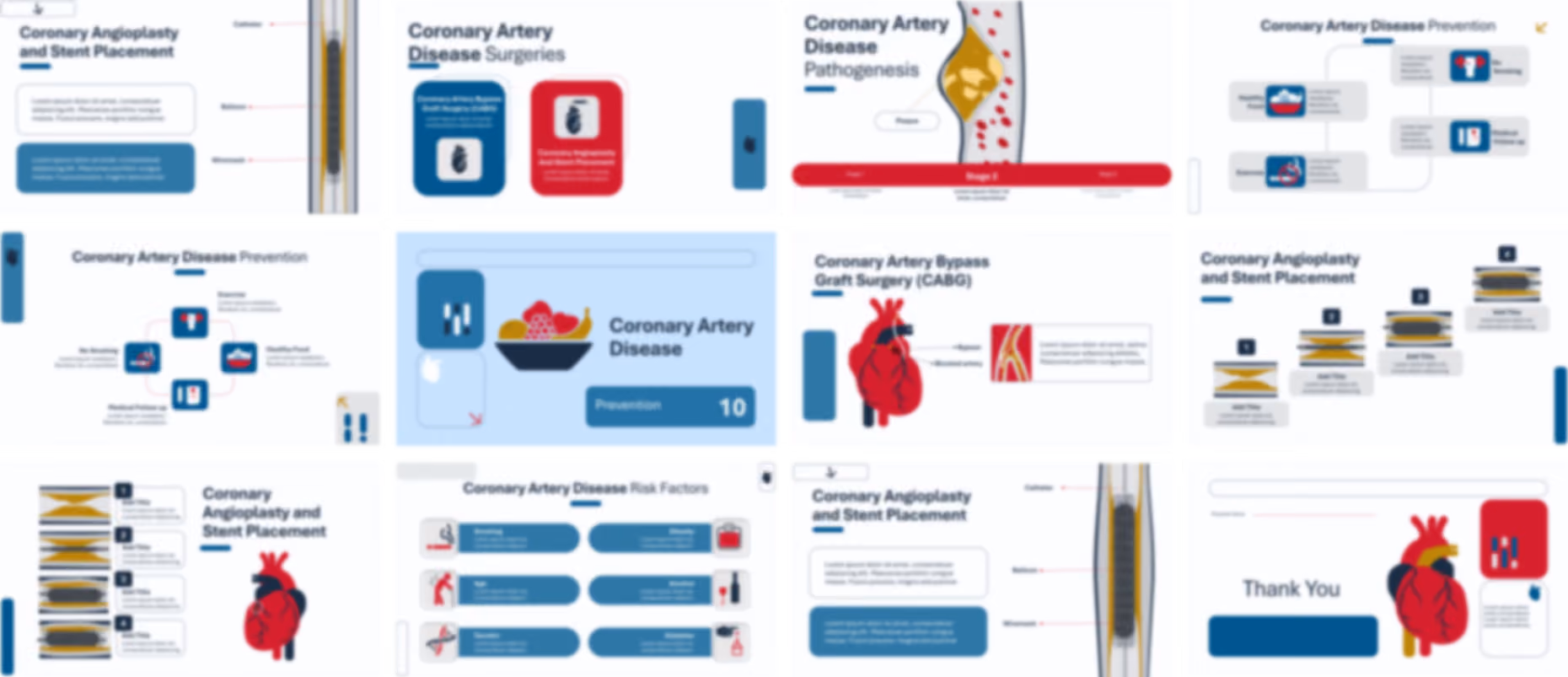 Coronary Artery Disease Overview PowerPoint template design preview