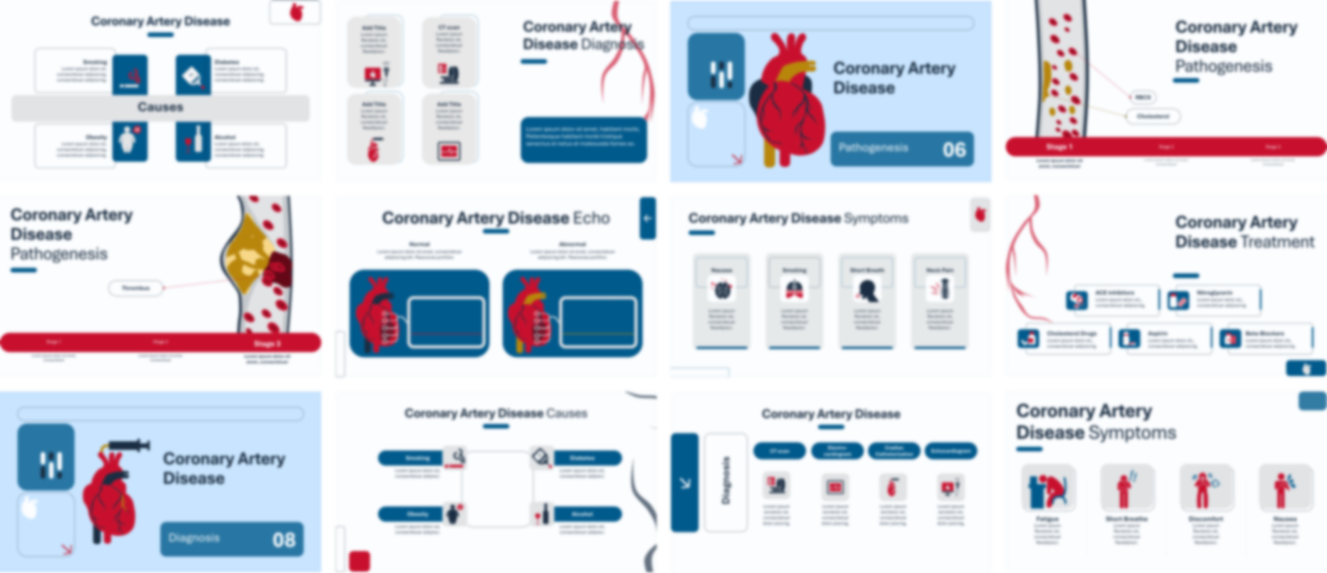 Coronary Artery Disease Overview presentation Template preview