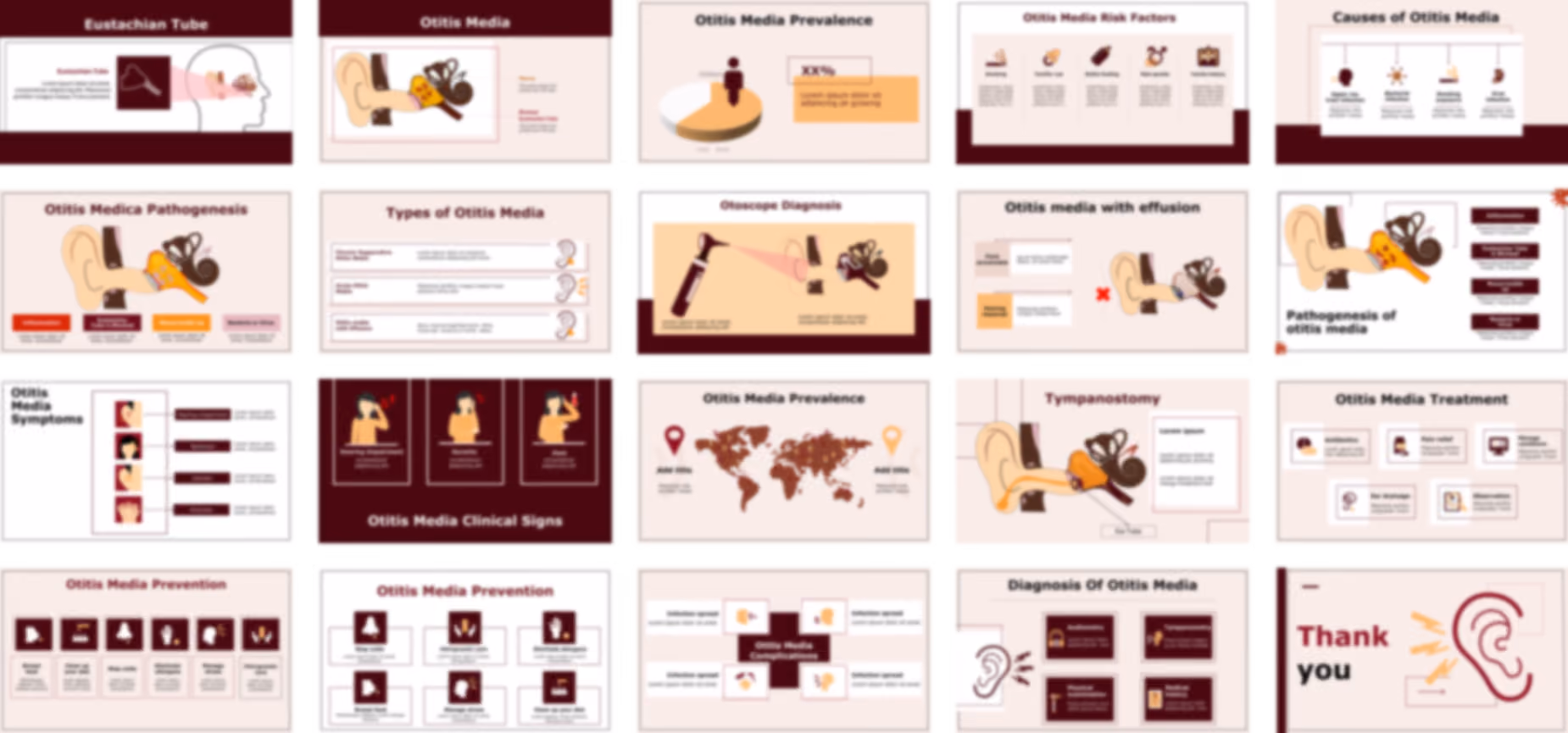 Otitis Media Overview PowerPoint template design preview