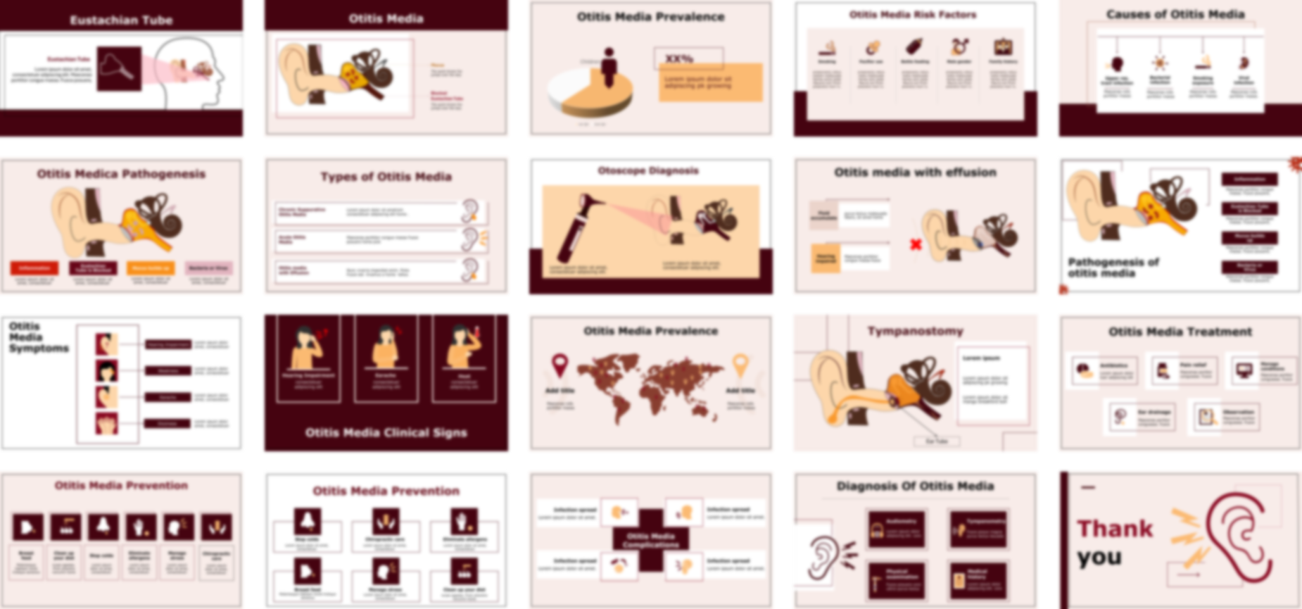 Otitis Media Overview PowerPoint template design preview
