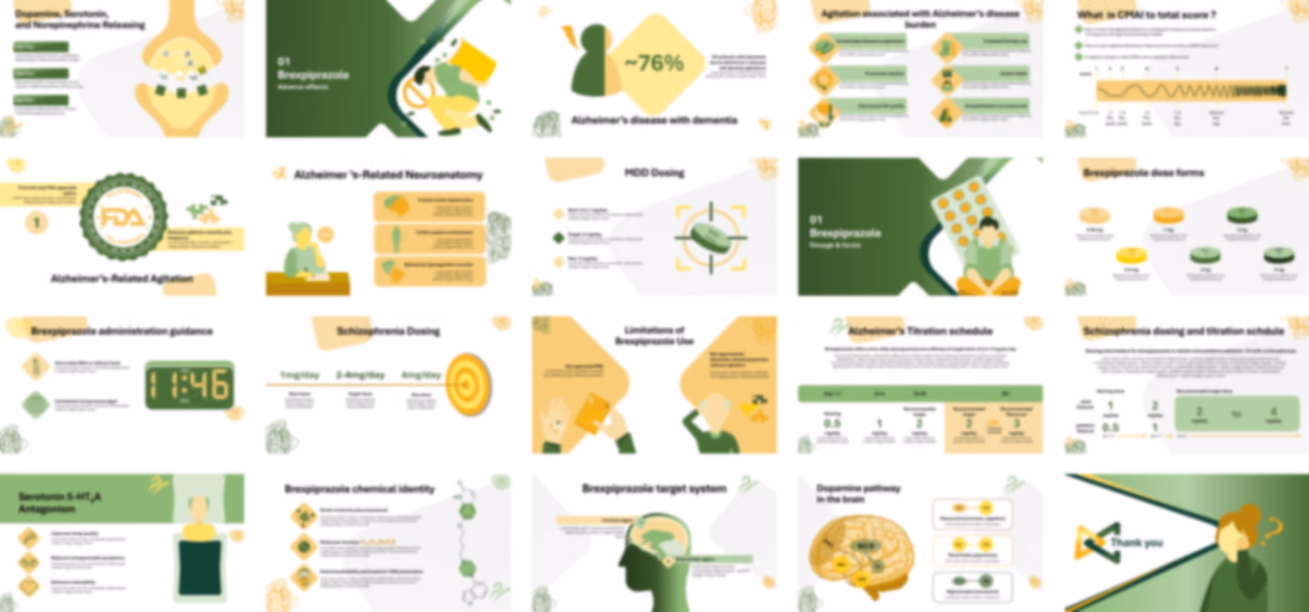 Brexpiprazole PowerPoint template design preview