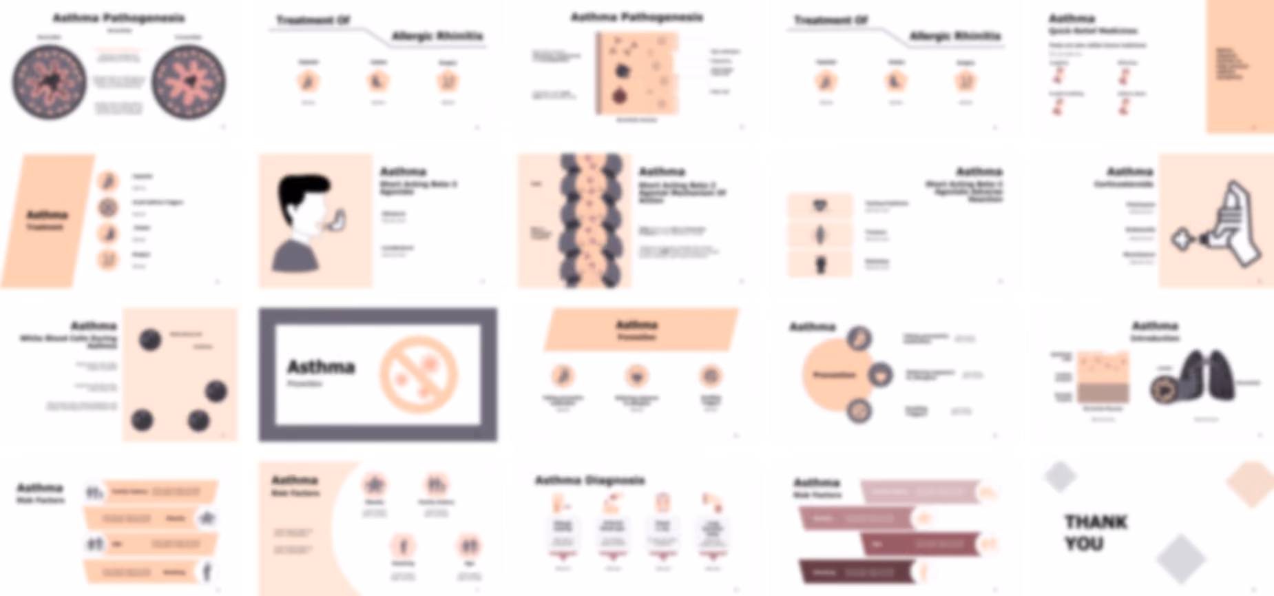 Bronchial Asthma PowerPoint template design preview