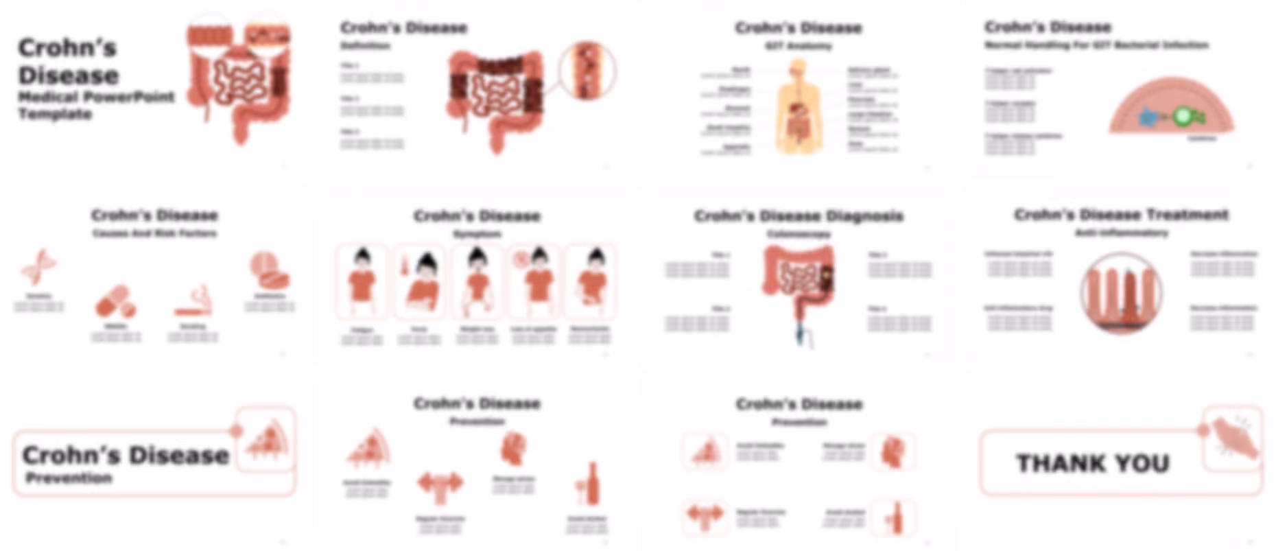Crohn's disease PowerPoint template design preview