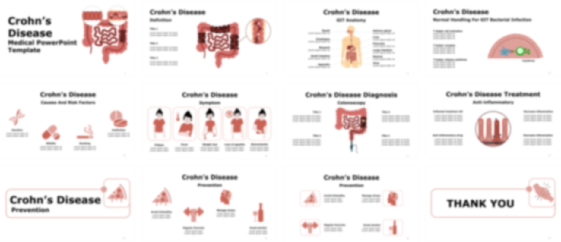 Crohn's disease PowerPoint template design preview